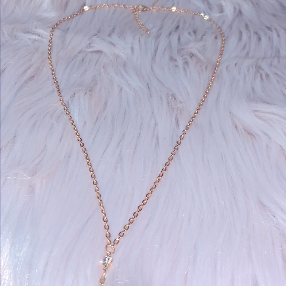 Crystal hang bar Pendant Necklace 19.5” - Picture 3 of 8